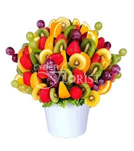 fruit bouquet in a basket
